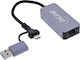 InLine Convertor USB 3.2 USB-A / USB-C masculin la Ethernet feminin