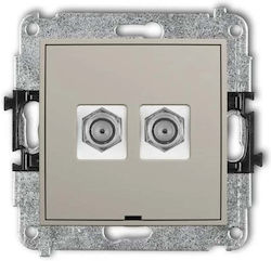 Karlik TV-Antennensteckdose und Satellitensteckdose in Brauner Farbe 60MGFBO-2