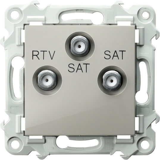 Ospel Ospel TV-Antennensteckdose Satellit in Beige Farbe GPA-Z2S m 83