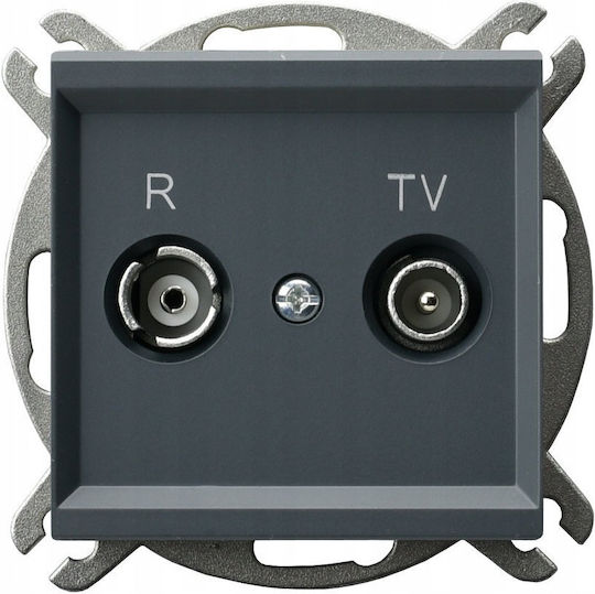 Ospel TV-Antennensteckdose Terminal in Grau Farbe GPA-RK m 73