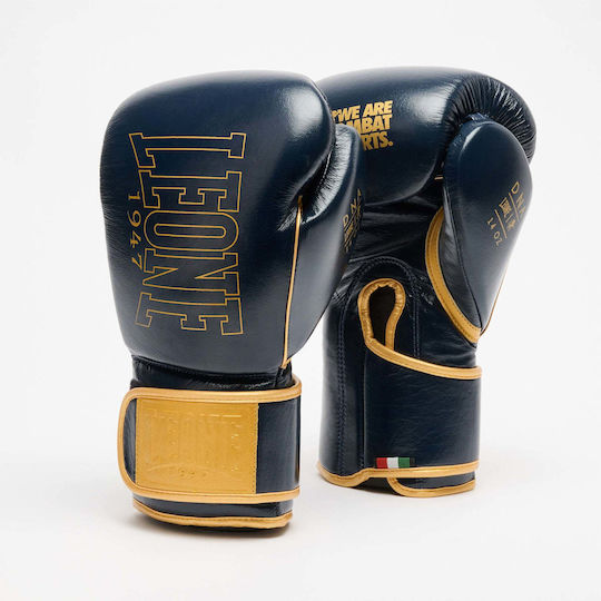 Leone 1947 Leather Boxing Gloves For Competition Blue