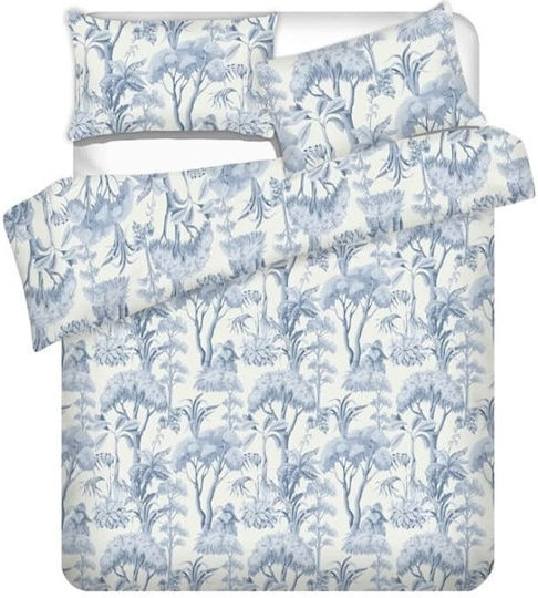 Domoletti Cotton Duvet Cover Set 200x220cm Double With 2 Pillowcases Sateen
