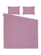 Domoletti Set Bettbezug Baumwollsatin 145x205cm Einzel mit Kissenbezug Pflaume