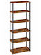 Bibliotecă Rustic Maro și Negru 24x60x174εκ.