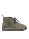 Nordic Leather Women's Ankle Boots with Fur Brown