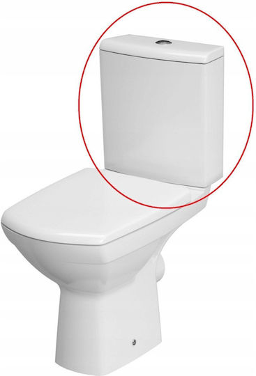 Cersanit Wandmontierte Kunststoff-Toilettenspülung Rechteckig Niedriger Druck Weiß