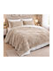 Luxury Sherpa Blanket Double 220x240cm Brown