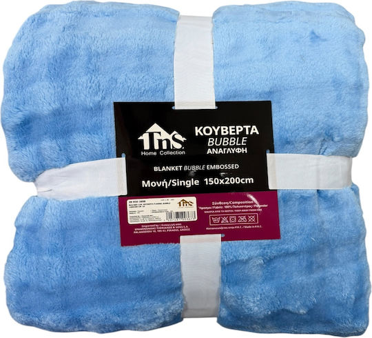 TnS Bubble Blanket Pique Single 150x200cm Light Blue