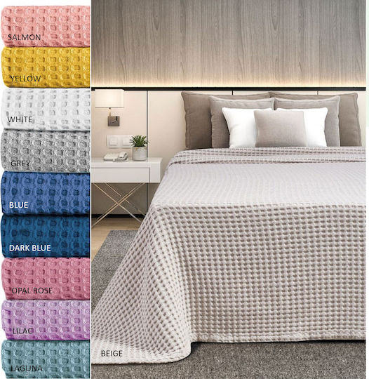 Adam Home Waffle Κουβέρτα Πικέ Μονή 170x240εκ. Opal Rose