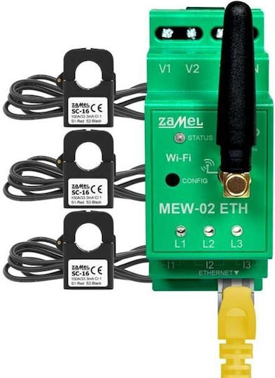 Zamel Energie-Analysator Elektrischer Messgeräte Schiene Dreiphasig Wi-Fi LAN SPL10000049