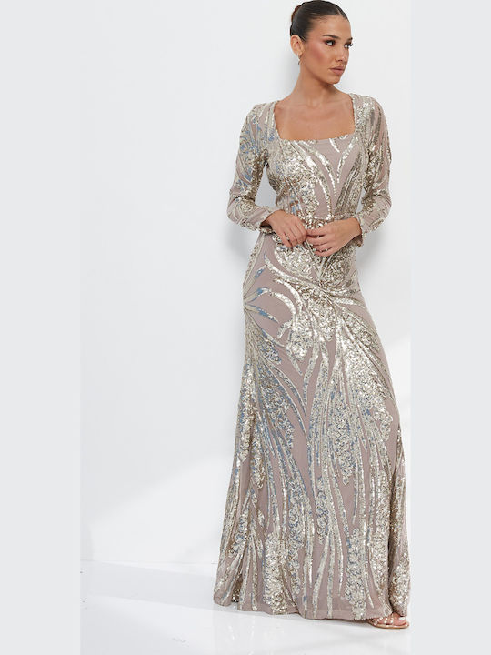 RichgirlBoudoir Rochie Maxi de Seara cu Plasă A...