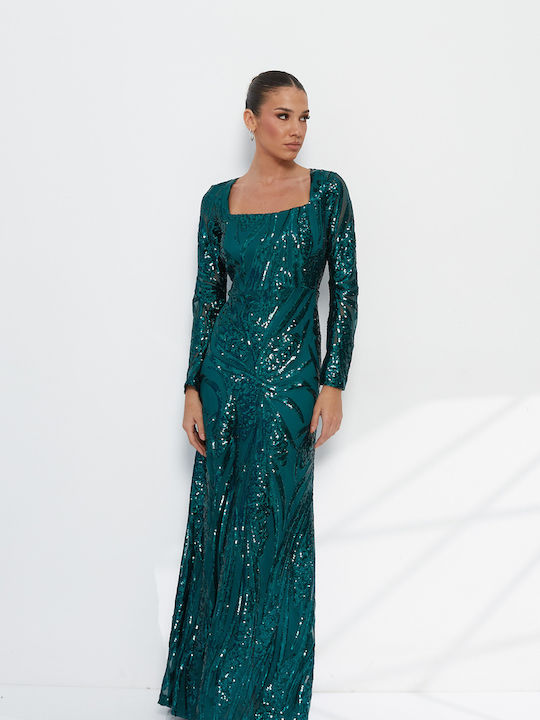 RichgirlBoudoir Rochie Maxi de Seara cu Plasă V...