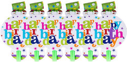 Set 6 Blowouts Happy Birthday Flippy Party Birthday Theme 13x7.8 Cm Multicolor