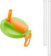 Capac Antipicurare Pentru Doze Flippy Pai Transparent Model Reutilizabil Mâner De Transport Din Plastic 5,4 Cm Verde