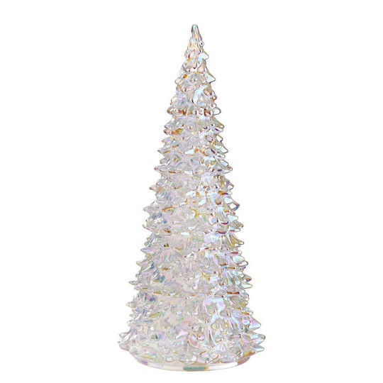 Beleuchtetes Weihnachtsdekorationen mit Glasbaum Silber