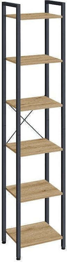Artisan Oak Bookcase with Black Frame 40x30x186cm