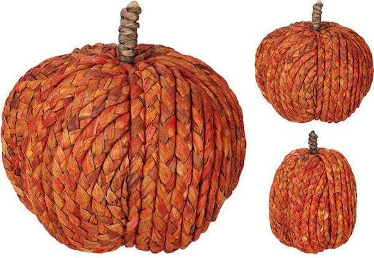 Koopman Tischdekoration Kürbis Geflochten Rattan 20x20cm 2 Verschiedene Designs Orange
