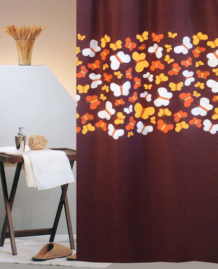 San Lorentzo Butterflies Duschvorhang Stoff 180x180cm Braune