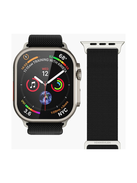 Каишка Vonmählen Classic Nylon Loop Apple Watch 42 44 45 49 мм One Size Черна Aws00136