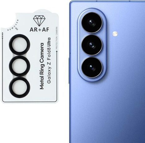 Electroplating AR Camera Lens Metal Ring Positioning Plate Samsung Galaxy Z Fold8 Ultra 5G SM-F976 Tempered Glass 6H Anti-Crash Anti-Shock Black