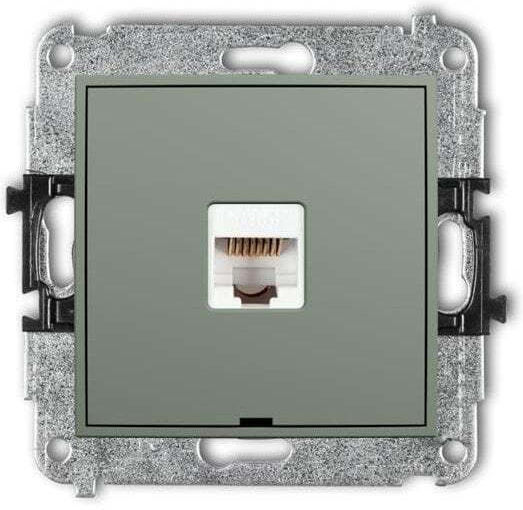 Karlik Μονός Μηχανισμός Πρίζας Δικτύου RJ45 Τύπου Cat5e σε Πράσινο Χρώμα 61MGKBO-1