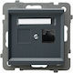 Ospel Double Network and Telephone Socket RJ45/RJ11 Cat5e in Grey GPK-1R K m 73