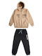 Kids Sweatpants Set With Jacket Beige