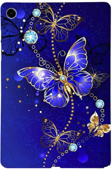 Silikon Hülle Blau Butterfly Samsung Galaxy Tab A9+/Tab A11+