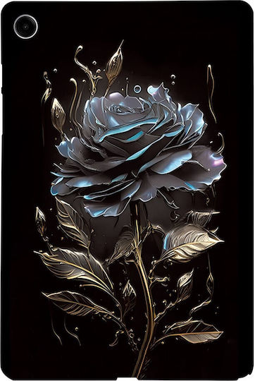 Silikon Hülle Schwarz Rose Samsung Galaxy Tab A9+/Tab A11+