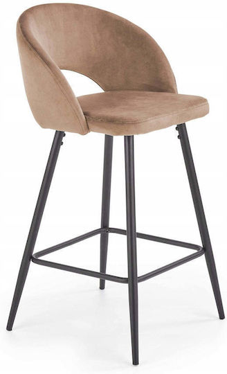Barhocker Gepolstert Mit Samt H96 Beiges