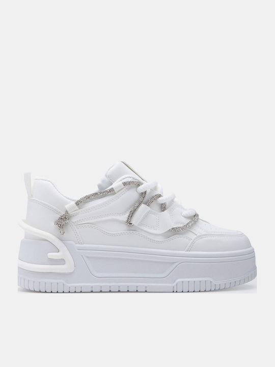 Damen Flatforms Sneakers Weiß
