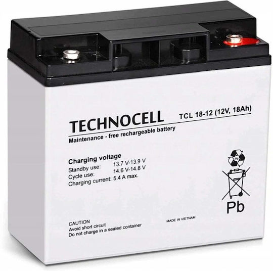 AGM UPS Battery with Capacity 18Ah and Voltage 12V