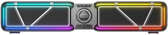 D-Base Computer Speakers 2.0 with RGB Lighting and Bluetooth Black
