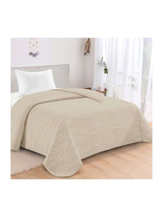 Adam Home Gloria Κουβερλί Μονό Microfiber Cream...