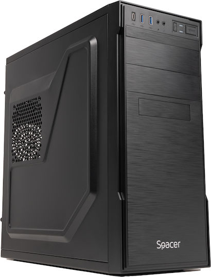 Spacer Apollo Midi Tower Κουτί Υπολογιστή Μαύρο