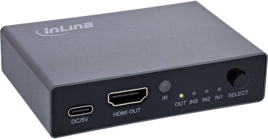 HDMI превключвател InLine 3 Порта 8k4k@60hz Hdcp 2.3