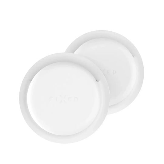 Fixed Silky Sticker Pro Selbstklebende Silikon-Schlüsselbund-Etui Für Apple AirTag 2 Stück Weiße