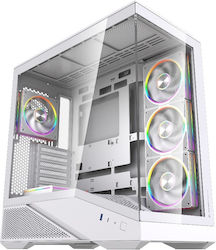 AlphaGear Spectre Schwarz Gaming Midi-Turm Computergehäuse mit Seitenfenster und ARGB-Beleuchtung Weiß AlphaGear Spectre Schwarz Gaming Midi-Turm Computergehäuse mit Seitenfenster und ARGB-Beleuchtung Weiß