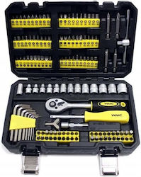Satra Ratschen- und Steckschlüssel-Set mit Kastanien 130 Stück Satra Ratschen- und Steckschlüssel-Set mit Kastanien 130 Stück
