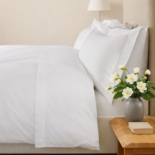 Fitted Sheet Phaedra 100% Cotton 144tc White 185x200+40cm