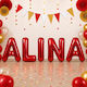 Set 5 Red Foil Balloons 40cm