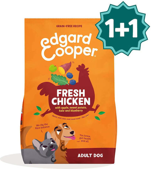 Edgard Cooper 2x1kg Ξηρά Τροφή Σκύλων χωρίς Σιτηρά με Κοτόπουλο, Κρέας και Λαχανικά