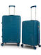 Playful Bags Reise Koffer Hart Petrol Blau Maximale Höhe 60cm Set 2 Stück