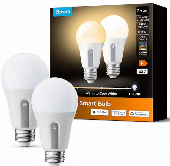 Govee Smart Λάμπα LED για Ντουί E27 Ψυχρό Λευκό 800lm Dimmable