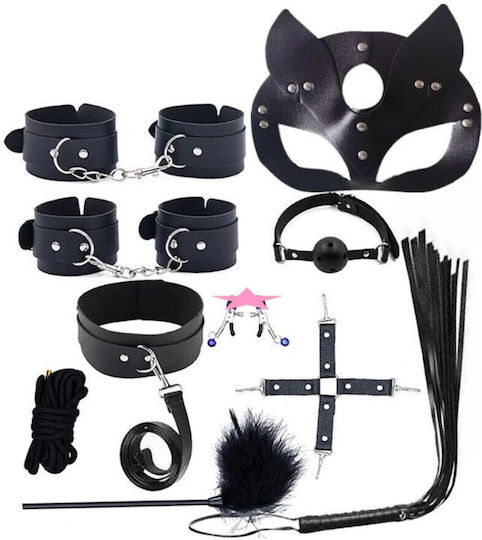Roza BDSM-Bausatz in Schwarz Farbe 10 Stück