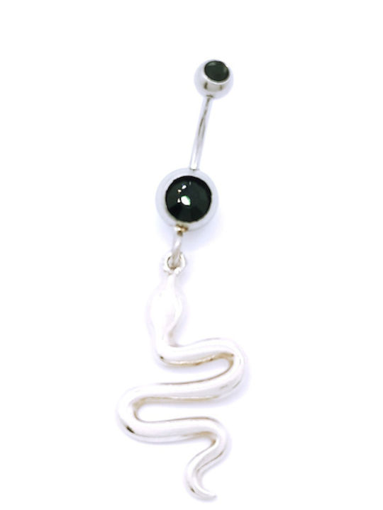 PS Silver Piercing pentru buric din oțel negru