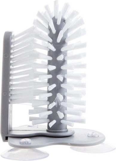Perie de curățare pentru pahare Flippy din plastic cu ventuză 17.5 x 14 cm gri