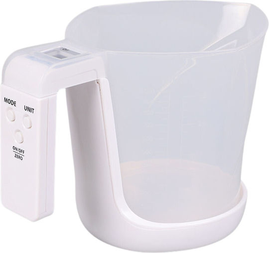 Cântar de Bucătărie Digital cu Cană Gradată până la 5kg Alb