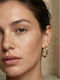 Chunky Link Gold Plated Steel Earrings Golden Classic
