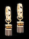 Coeur De Lion Geocube Chunky Chain Hoop Earrings Gold-brown 4524211116
